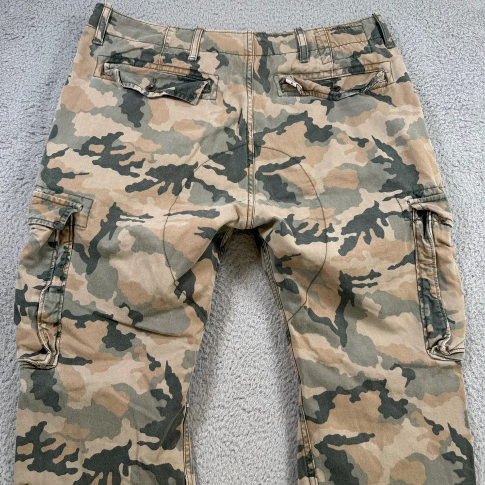 Levis Mens‎ Camo Cargo Pants Tan Green Brown 100% Cotton Size 32x28